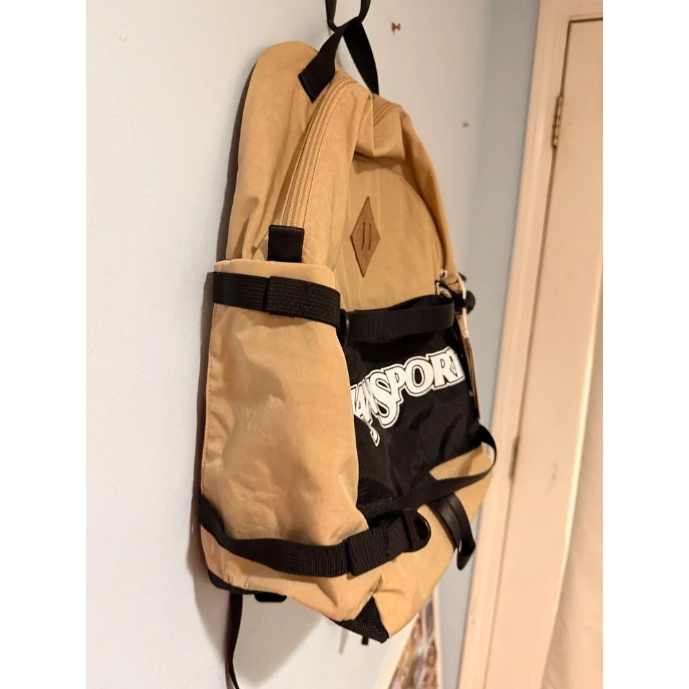 JanSport Small Seattle Pack Travertine Tan Black Laptop Backpack JS0A85VU7R5